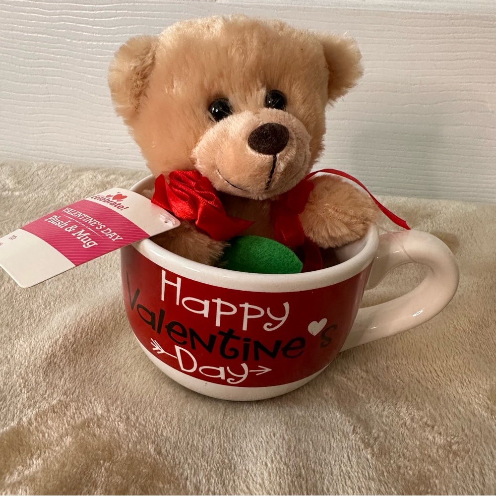 Valentine's Day Plush Teddy Bear and Mug NWT